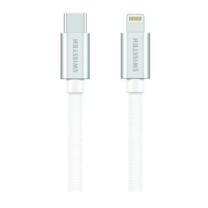 Picture of SWISSTEN DATA CABLE TEXTILE USB-C/LIGHTNING 1.2m Bela