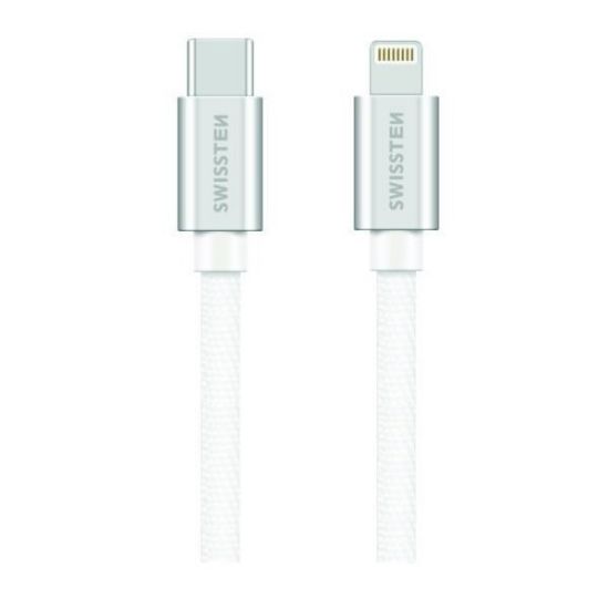 Picture of SWISSTEN DATA CABLE TEXTILE USB-C/LIGHTNING 1.2m Bela