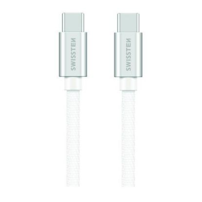 Picture of SWISSTEN Data cable Textile USB-C/usb-c 1.2m silver