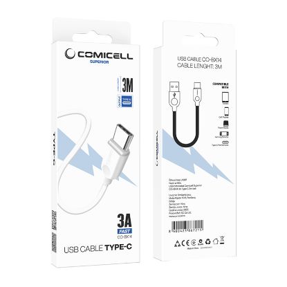 Picture of USB data kabal Comicell Superior CO-BX14 3A Type C 3m beli