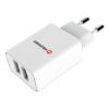 Picture of SWISSTEN TRAVEL CHARGER SMART IC, CE WITH 2x USB 2,1A POWER + DATA CABLE USB / MICRO USB 1,2 M WHITE
