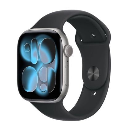 Picture of Apple Watch S11 GPS 46mm Space Grey Aluminium Case with Black Sport Band - M/L mev44rk/a