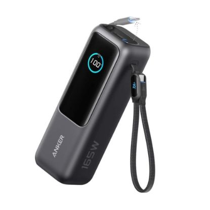 Picture of ANKER Power Bank 165W 25000mAh sa ugrađenim USB-C kablom na izvlačenje eksterna baterija CRNI